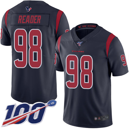 Houston Texans Limited Navy Blue Men D J  Reader Jersey NFL Football #98 100th Season Rush Vapor Untouchable->women nfl jersey->Women Jersey